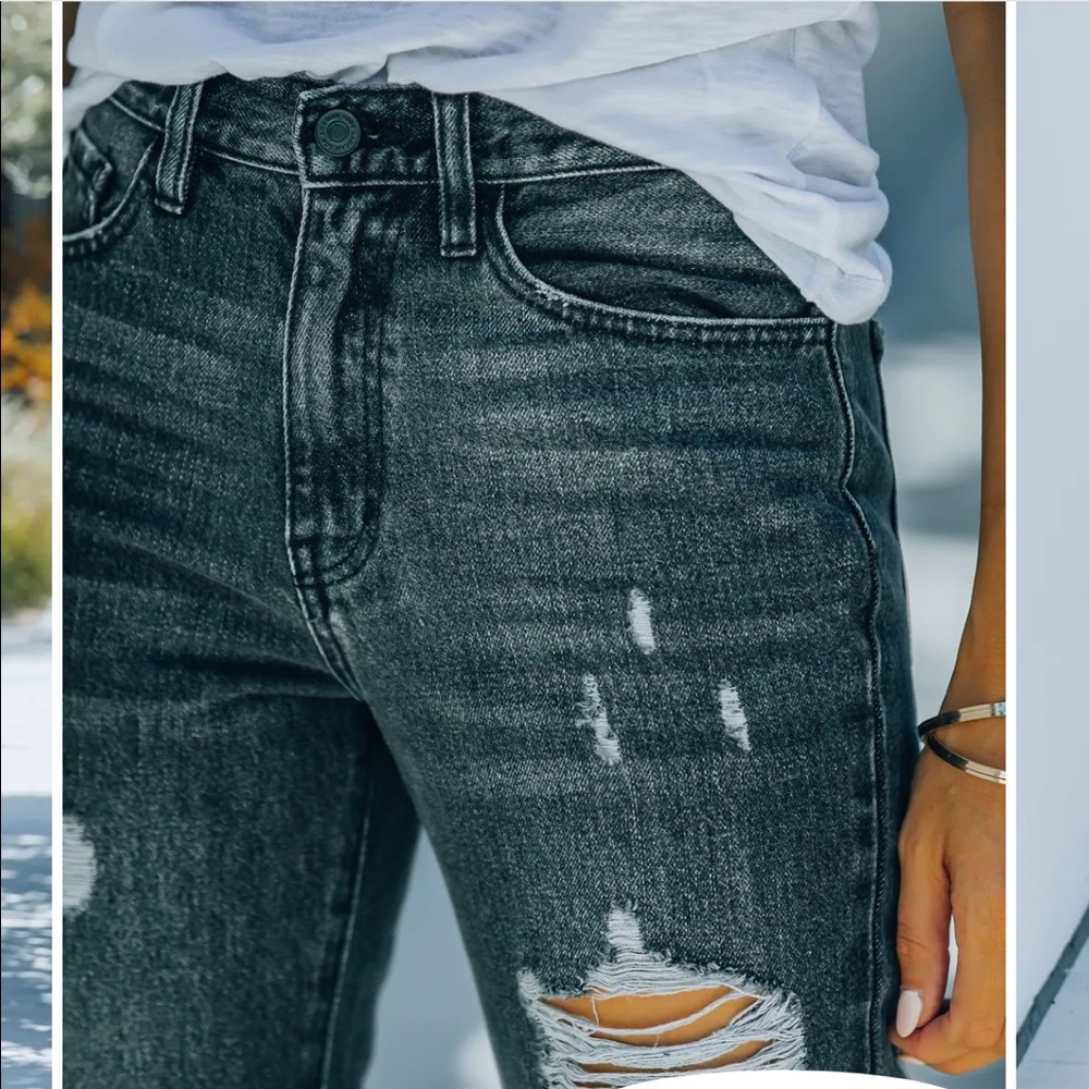 VICI-High Rise Distressed Denim-NWT - Picture 2 of 6
